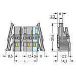 WAGO 231-210/037-000/035-000 Female Locking Levers 10P Pitch 7.5mm