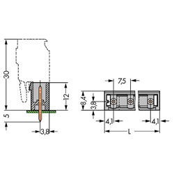 WAGO Male Solder Pins 7P Pitch 7.5mm Connector