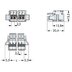 WAGO Female MCS-MINI 3.5mm with Locking Levers and Push Buttons 