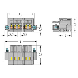 WAGO Female MCS-MINI 3.5mm with Screw Flanges and Push Buttons 