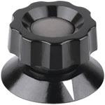 Mentor Plastic Adjusting Knobs with Pointer and Collet Fixing - Black