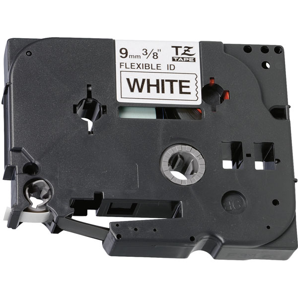  TZeFX221 Black on White Flexible Label Tape 9mm