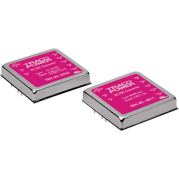 TracoPower TEN 40-2432 40W DC-DC Converter 18–36V DC In 5V 6A/±15V...