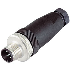 Binder 713 Series IP67 Black and Silver Sensor Cable Mnt A-Coded Screw Connector