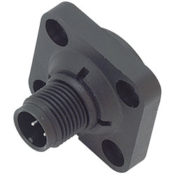 Binder 713 Series IP67 Black and Silver Sensor Panel Mnt A-Coded Screw Connector