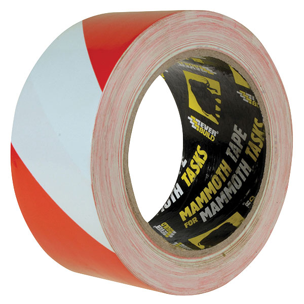  2HAZRD PVC Hazard Tape Red / White 50mm x 33m