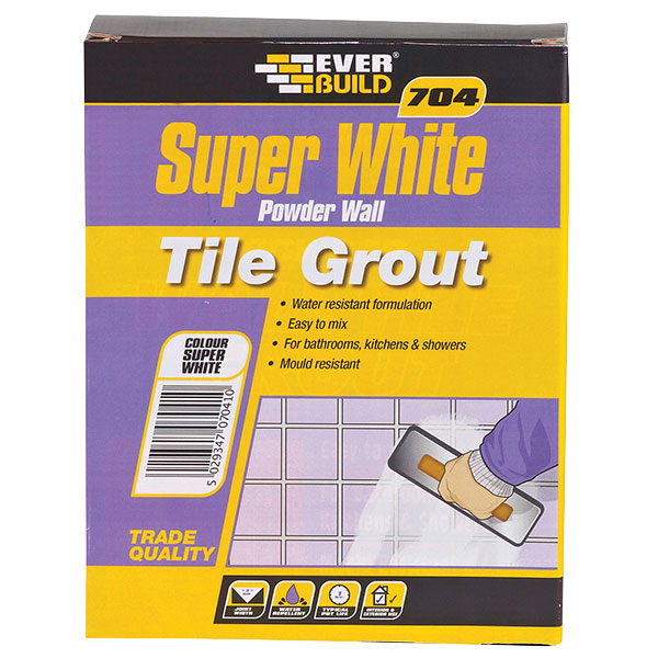 Everbuild GROUT3 704 Super White Powder Wall Tile Grout 3kg Rapid Online
