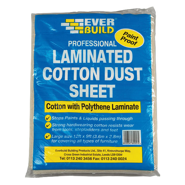 Everbuild LAMDUST Laminated Cotton Dust Sheet 3.6 x 2.7m