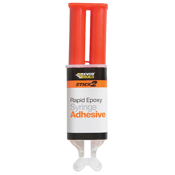 Everbuild S2RAPEX24 Stick 2 Rapid Epoxy Syringe 24ml