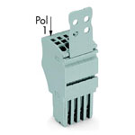 WAGO 2020 Series 1 Conductor Female Plug with Strain RelieFemalePlate