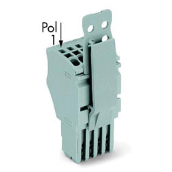 WAGO 2020 Series 1 Conductor Female Plug with Strain RelieFemalePlate and Lockin