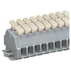 WAGO 261-157/341-000 7-way 2-Cndtr. 2 Push Btn. Snap-in Strip Grey AWG28-14