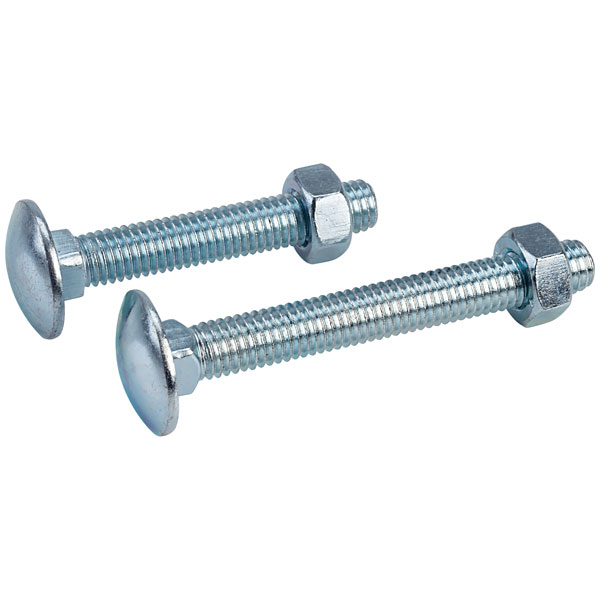 Forgefix Carriage Bolt and Nut Zinc Plated ideal for timber to timber joining 
