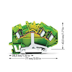 WAGO 3-conductor Ground Terminal Block 781 Series