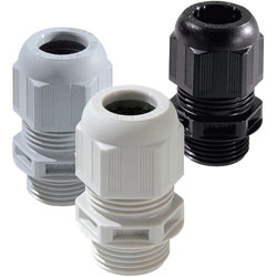 Wiska ESKV-SET Light Grey Plastic Cable Glands with Locknuts