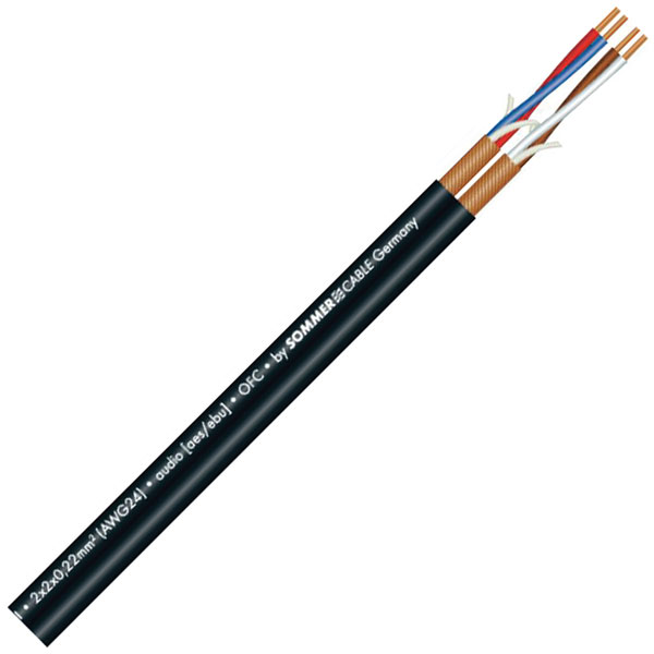 Sommer Cable 200-0552 Microphone Cable 2x2x0.22mm² Blue 24 AWG