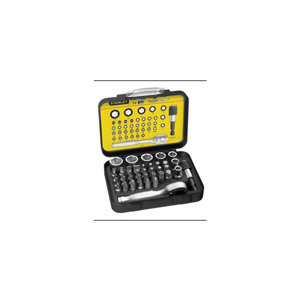 Stanley 1-13-906 Bit & Socket Set Of 39 + Ratchet Metric 1/4 Drive