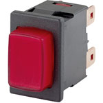 Marquardt 1683.1201 16A 250V AC IP40 Momentary Pushbutton SPNO On-Off Blk Faston