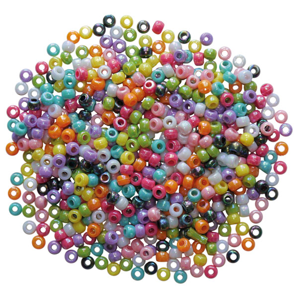  Pony Beads, Assorted Colours (Approx 500)