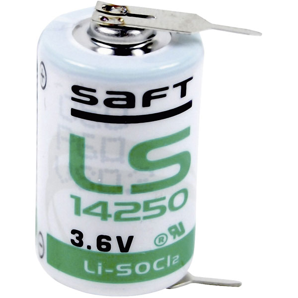 Saft LS142503PFRP 1/2 AA Size 1200mAh Lithium Battery Cell 3.6V