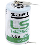 Saft 1/2 AA Size 1200mAh Lithium Batteries 3.6V