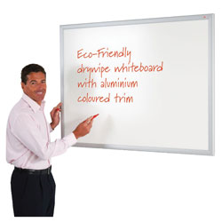 Write-On® Eco-Friendly Whiteboard 1200x1800mm Aluminium Effect Frame