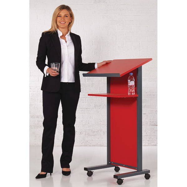  Coloured Panel Front Lectern 1200 x 600 x 450mm White