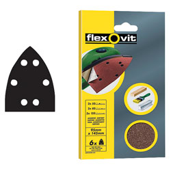 Flexovit 63642526408 Detail Hook & Loop Sanding Sheets 95 x 145mm Medium 80G