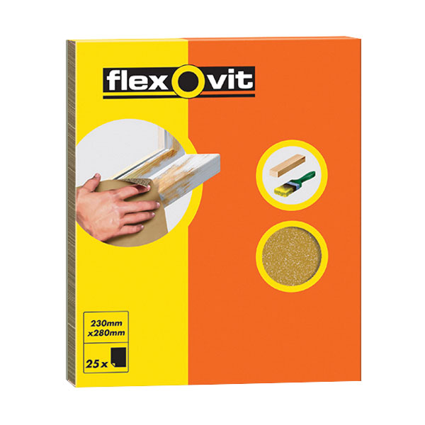 Flexovit 63642558235 Glasspaper Sanding Sheets 230 x 280mm Grade F...