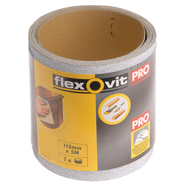 Flexovit 63642569920 High Performance Sanding Roll 115mm x 50m Med...