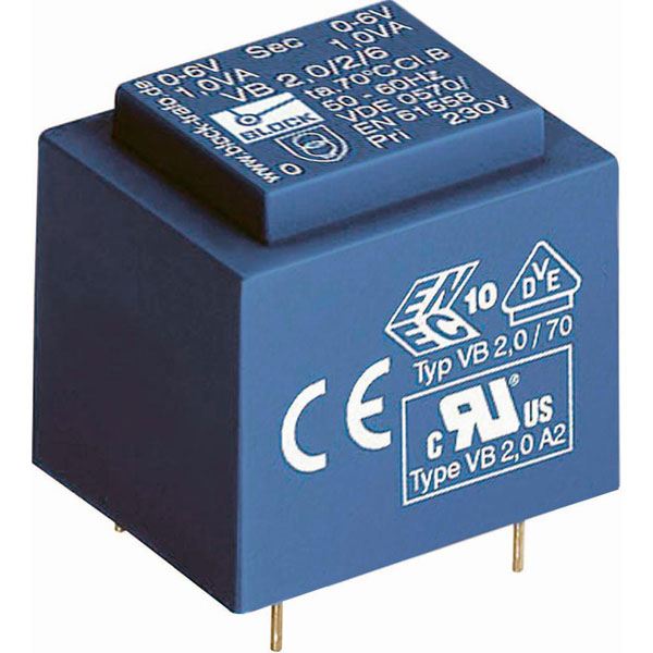 Block VB 2,3/2/15 - PCB Mount Transformer 2.3VA 2x15V 2 x 153mA