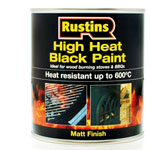 Rustins HRBL500 High Heat Paint 600°C Black 500ml