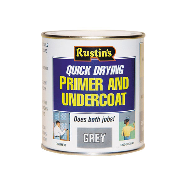 Rustins GYPU250 Quick Dry Primer &amp; Undercoat Grey 250ml