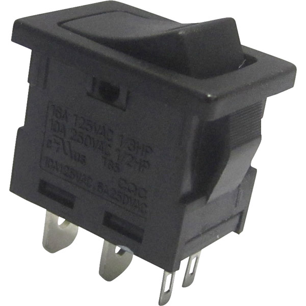 2 x Black Mini Round On-Off Rocker Switch SPST 12A SCI R13-270A-02