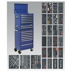 Sealey Tool Chest Combi 14 Drawer BB Runners + 1179-Piece Tool Kit