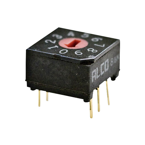 TE 1825008-2 DIP Switch Rotary Through Hole Gold 10P Black/Red