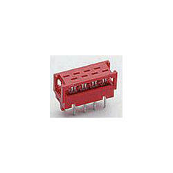 TE Connectivity Micro-match Connector Transition Vertical Tin Double Row Red