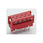 TE Connectivity Micro-match Connector Transition Vertical Tin Double Row Red