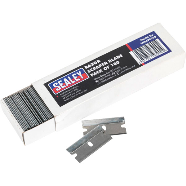Sealey AK867B100 Razor Scraper Blade Pack Of 100