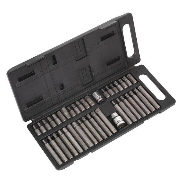 Sealey S0982 TRX-Star/Hex/Spline Bit Set 40pc 3/8" & 1/2"Sq Drive