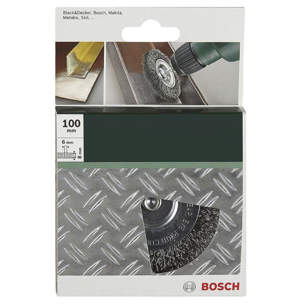 Bosch 2608622009 Wire Wheel Brush Ø 75mm Brass-coated Shank Ø 6mm