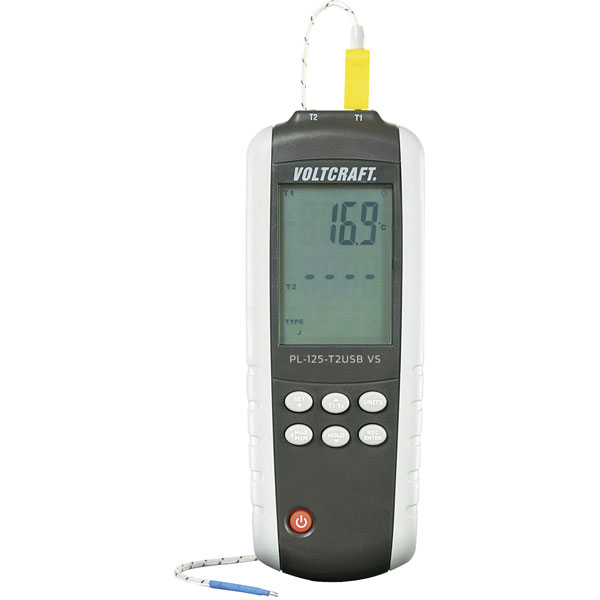 VOLTCRAFT PL-125-T2 Type K, J Digital Thermometer 2 Channel