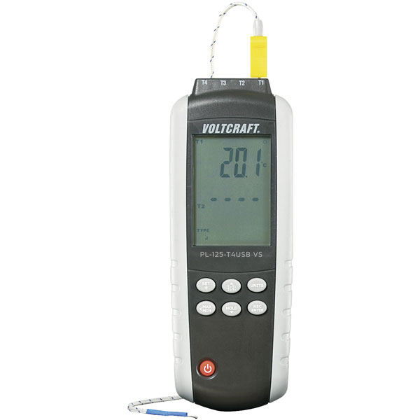 VOLTCRAFT PL-125-T4 Type K, J Digital Thermometer 4 Channel