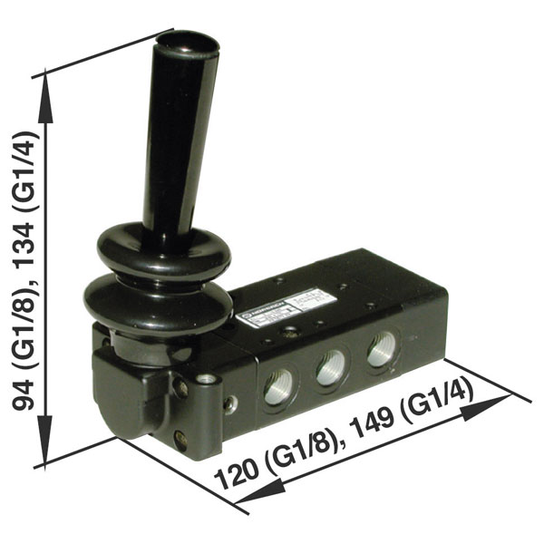  X3067702 5/2 Toggle/Lever Actuated Inline Spool Valve G1/4 Port