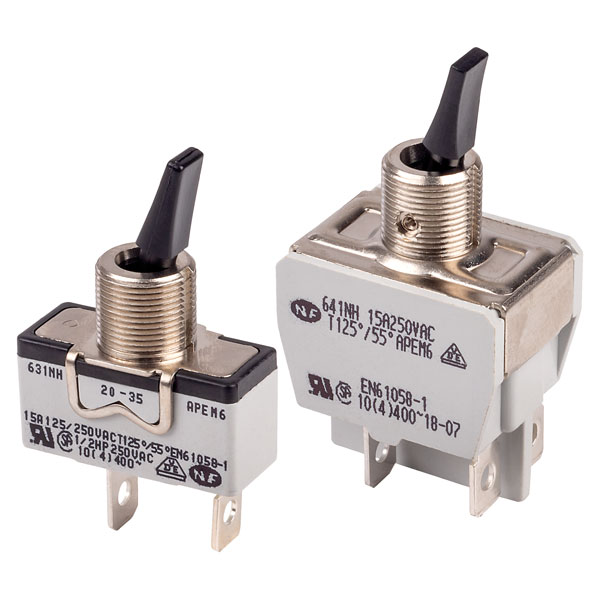  631NH/2 Toggle Switch SPST On-Off 250V 15A