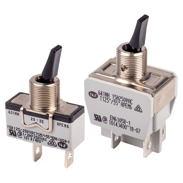 APEM 631NH/2 Toggle Switch SPST On-Off 250V 15A