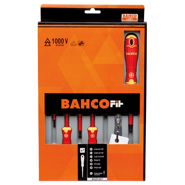 Bahco B220.027 BahcoFit Insulated VDE Screwdriver Set Slot/PH - 7 ...