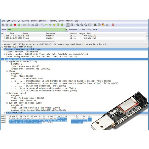  2269 Bluetooth LE Sniffer BLE 4.0 nRF51822