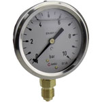 ICH Pneumatic Pressure Gauges 63mm Dia. Bottom Port
