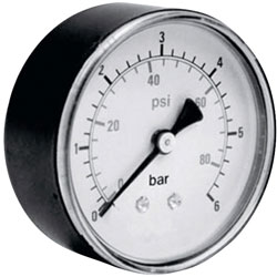 ICH 306.63.16 Pressure Gauge 1/4 Rear Port 0 to 16 Bar 63mm Dia.